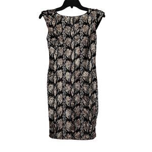 Guess Womens Sequins Sophy Mini Dress Cap Sleeve Scoop Back Black Gold XS NWT